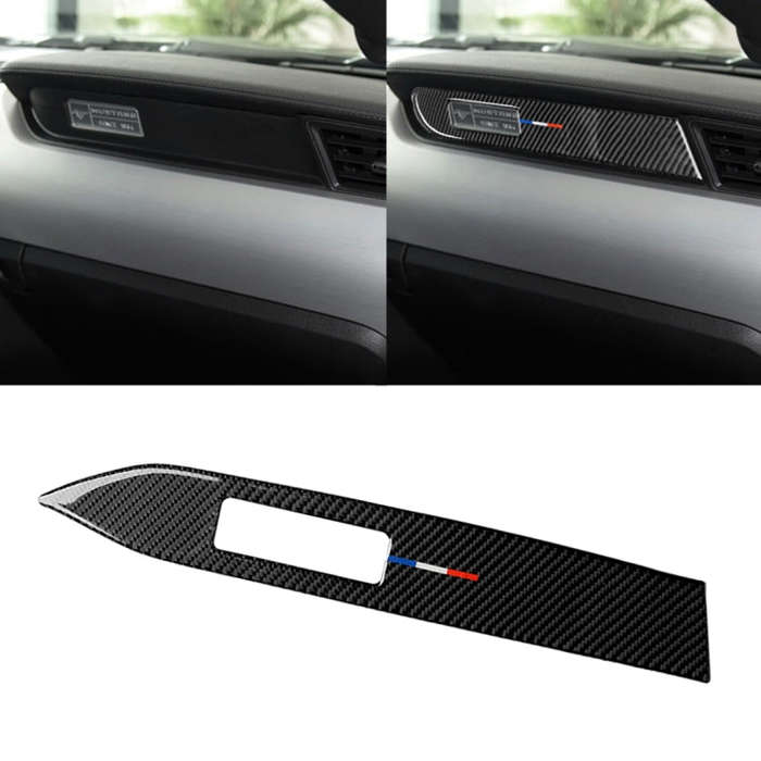 Car USA Color Carbon Fiber Dashboard Decorative Sticker for Ford Mustang 2015-2017, Left Drive, D...