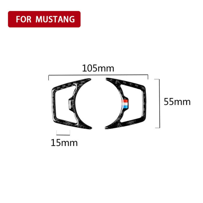 2 PCS Car USA Color Carbon Fiber Headlight Frame Decorative Sticker for Ford Mustang 2015-2017, H...