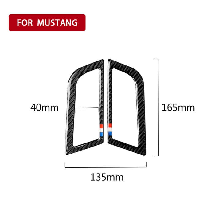 2 PCS Car USA Color Carbon Fiber Side Air Outlet Decorative Sticker for Ford Mustang 2015-2017, S...