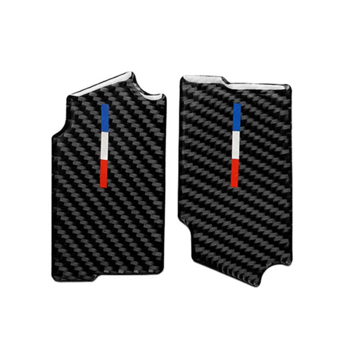 2 PCS Car USA Color Carbon Fiber Door Inner Handle Wrist Panel Decorative Sticker for Ford Mustan...