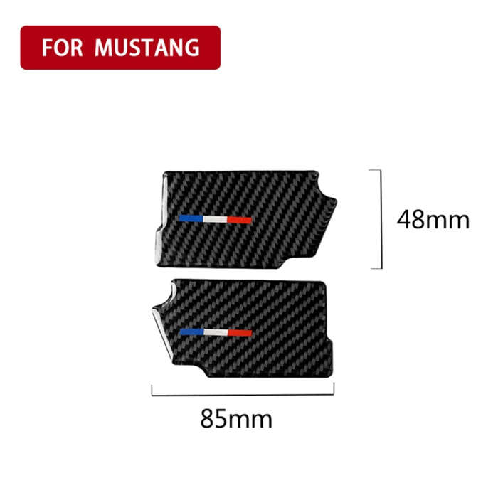 2 PCS Car USA Color Carbon Fiber Door Inner Handle Wrist Panel Decorative Sticker for Ford Mustan...