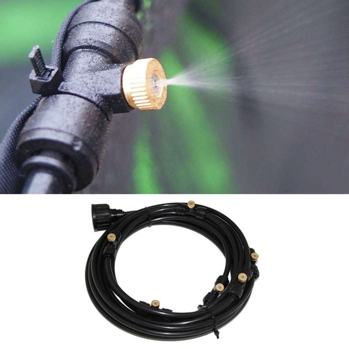 Outdoor Lawn Garden PE Hose Mist Watering Line Misting Cooling System with 21 x Mist Nozzles, Len...