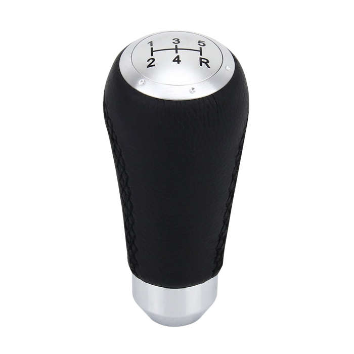 Universal Car Modified Shifter Black Leather Lever Manual 5-Speed Gear Shift Knob, 5-Speed Gear S...
