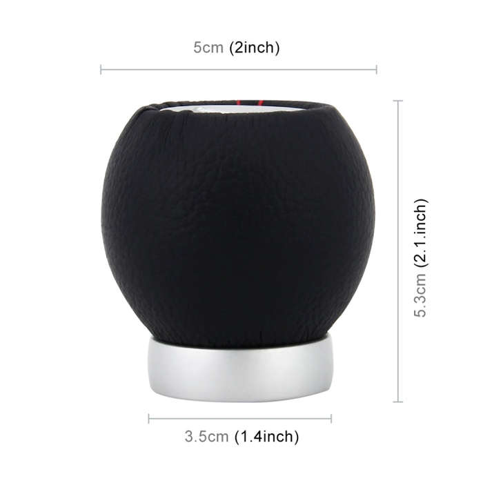 Universal Car Modified Shifter Black Leather Lever Manual 6-Speed Gear Shift Knob, 6-Speed