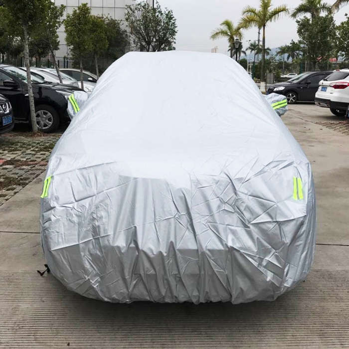 PEVA Anti-Dust Waterproof Sunproof SUV Car Cover with Warning Strips, Fits Cars up to 5.1m(199 in...