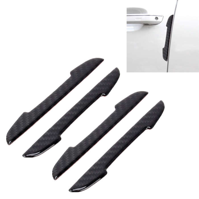 4 in 1 Carbon Fiber Car Auto Side Door Edge Guard Protection Trims Stickers, Yellow, Blue, Black