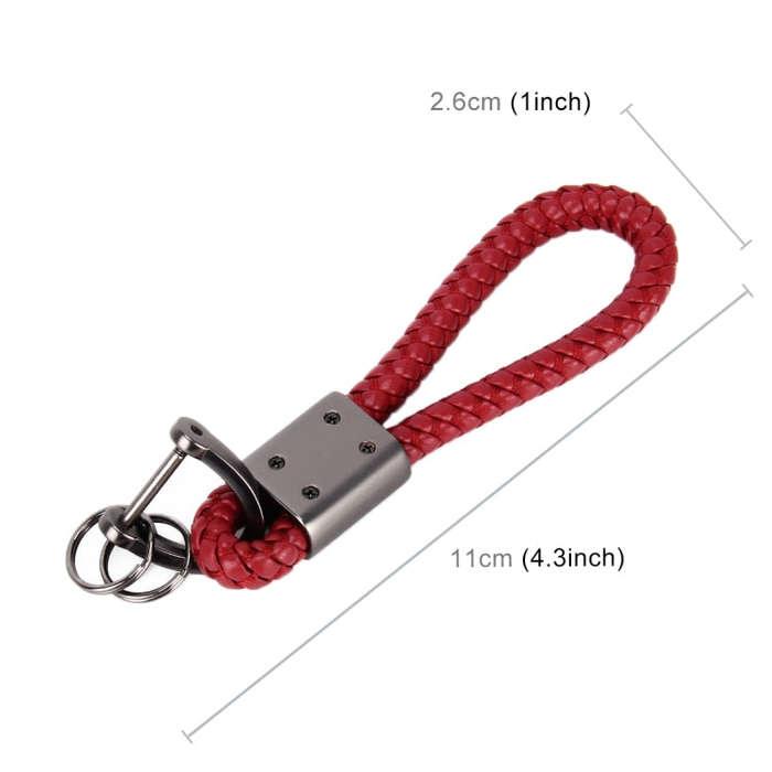 PU Leather Braided Strap Zinc Alloy Keychain Keyring, Random Color Delivery, Braided Strap