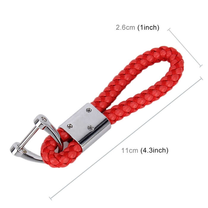 PU Leather Braided Strap Crystal Inlaid Keychain Keyring, Random Color Delivery, Crystal Inlaid