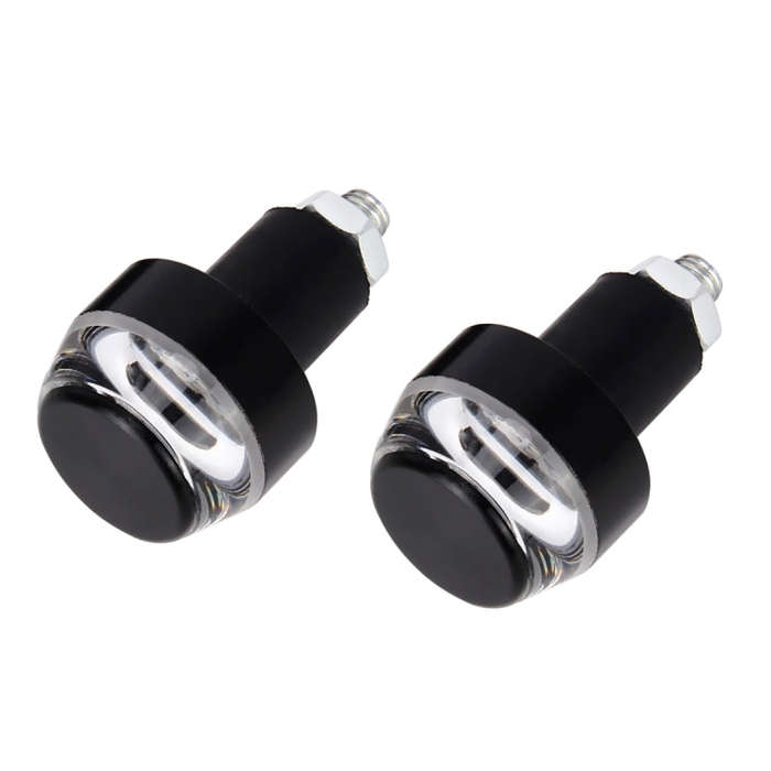 Pair Motorcycle Turn Signal Light Grip Bar Plug Strobe Side Marker End LED Handlebar Lamp, Green ...