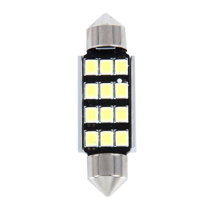 2 PCS 3.5W 250 LM 6000K 39MM 12 SMD-2835 LEDs Bicuspid Port Decoding Car Dome Lamp LED Reading Li...