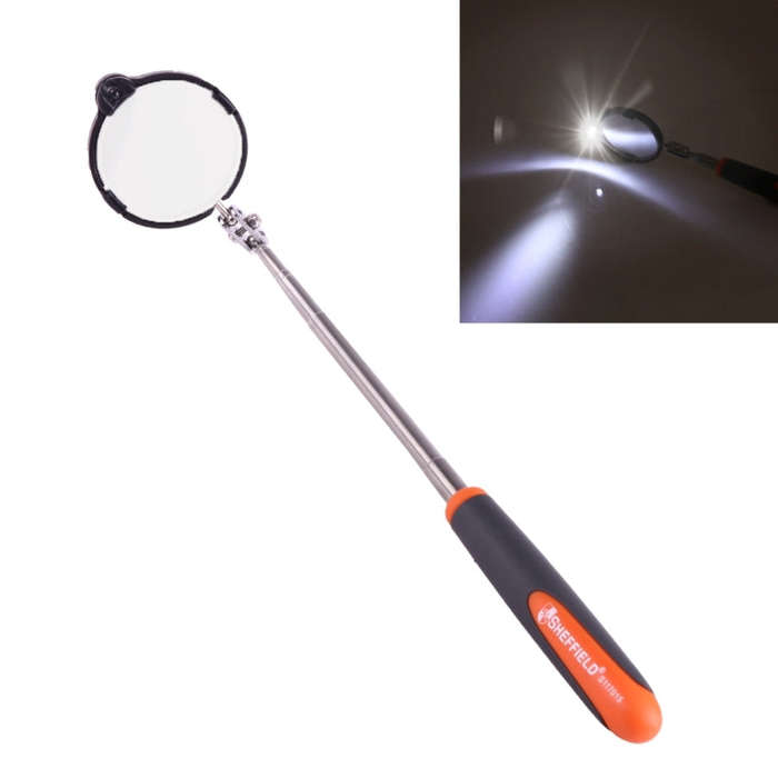 Retractable Vehicle Car Chassis Telescoping Inspection Mirror with 1 PCS 5mm LED Light, Mirror Di...