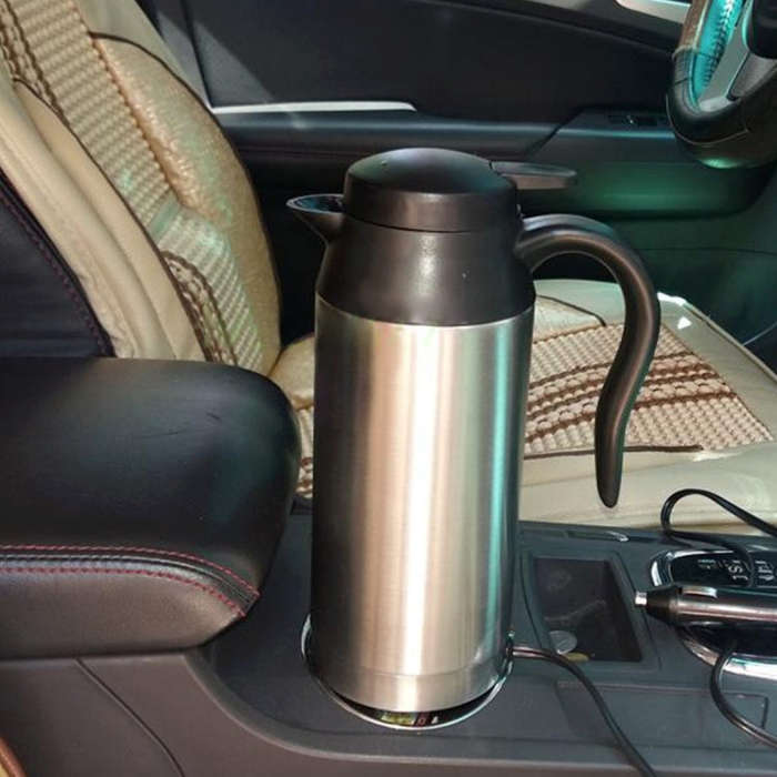 HJ-18A Stainless Steel Electric Mug 750ml DC 12V Car Electric Kettle Heated Mug Car Coffee Cup Wi...