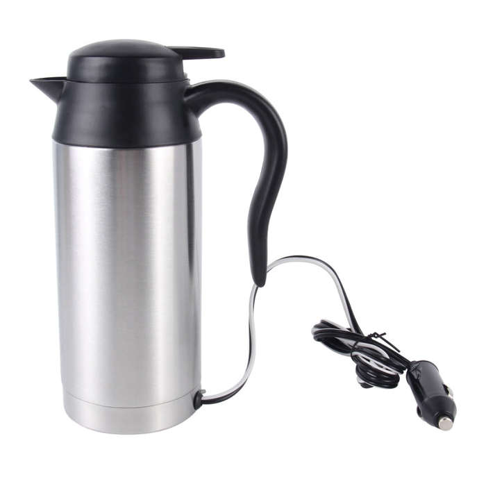 HJ-18A Stainless Steel Electric Mug 750ml DC 12V Car Electric Kettle Heated Mug Car Coffee Cup Wi...
