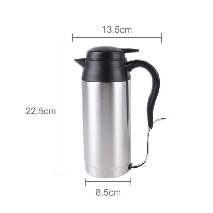HJ-18A Stainless Steel Electric Mug 750ml DC 12V Car Electric Kettle Heated Mug Car Coffee Cup Wi...