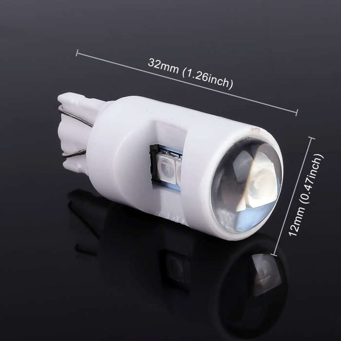 2 PCS T10 / W5W / 194 DC 12V 1.2W 6LEDs SMD-3030 Car Reading Lamp Clearance Light, with Projector...
