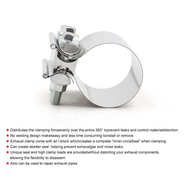 3 inch Car Turbo Exhaust Downpipe Stainless Steel Lap Joint Band Clamp, 3 inch