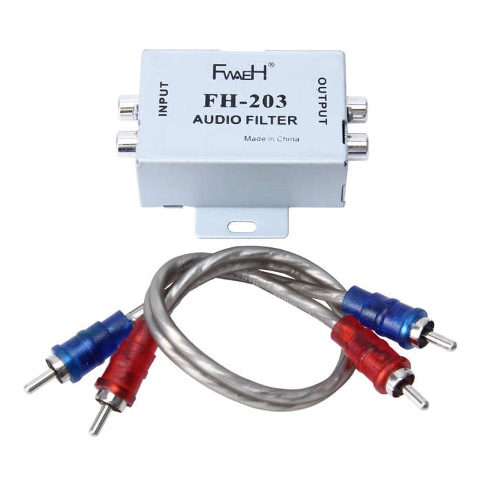 FH-203 12V Vehicle Car Audio Amplifier Noise Filter RCA Plug Loop Isolator for DVD Stereos, FH-203