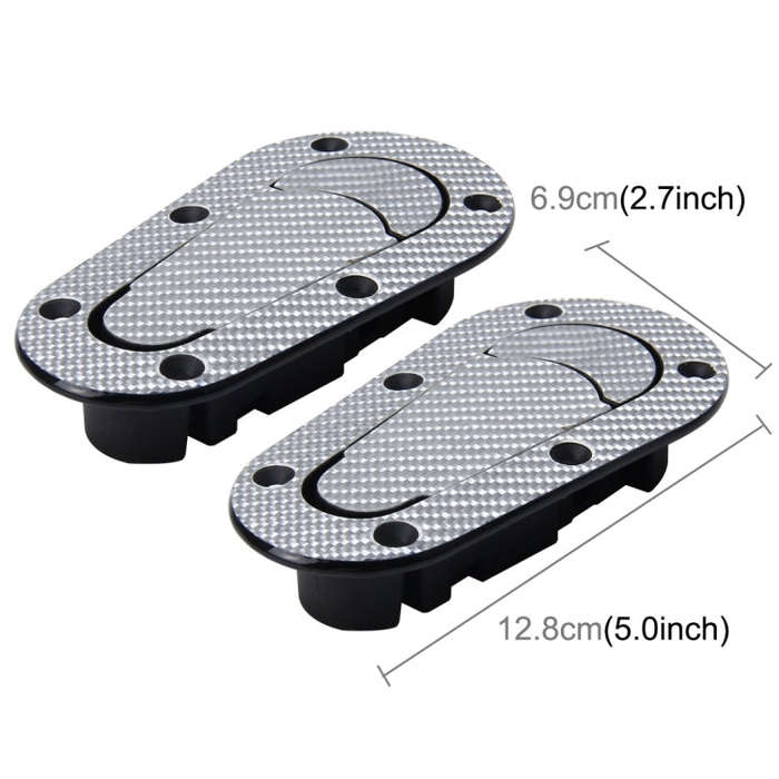 A Pair Car Cover Lock Modified Hood Lock General Racing Car Cover Lock, Carbon Grey, (Black), wit...