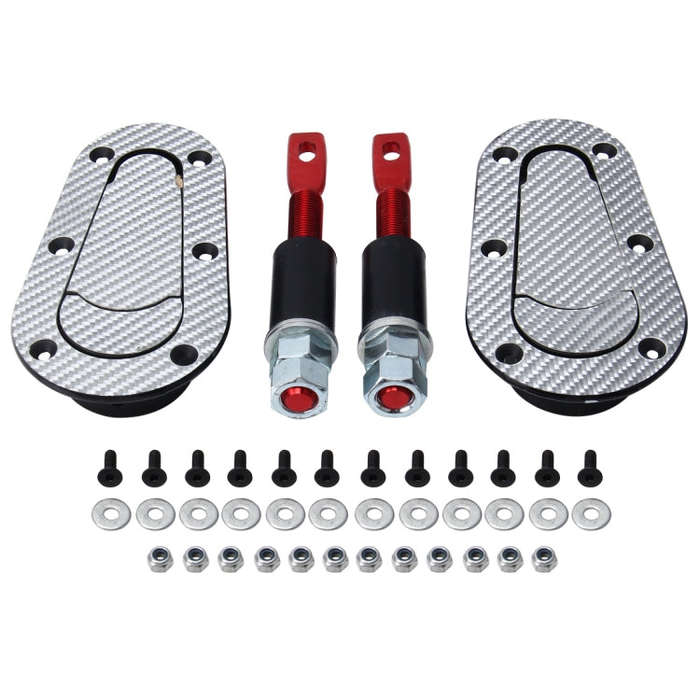 A Pair Car Cover Lock Modified Hood Lock General Racing Car Cover Lock, Carbon Grey, (Black), wit...