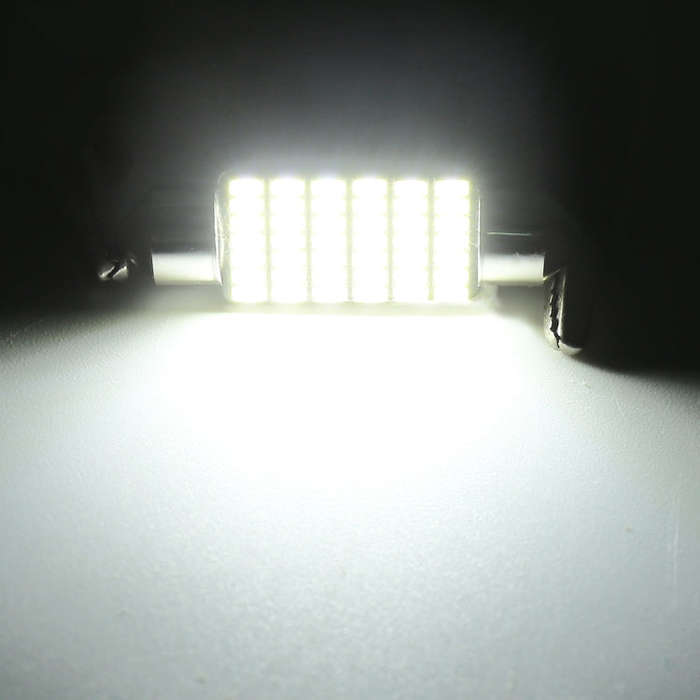 2 PCS 41mm DC12V / 1.2W / 6000K / 80LM 49LEDs SMD-3014 Car License Plate Light / Dome Light, with...