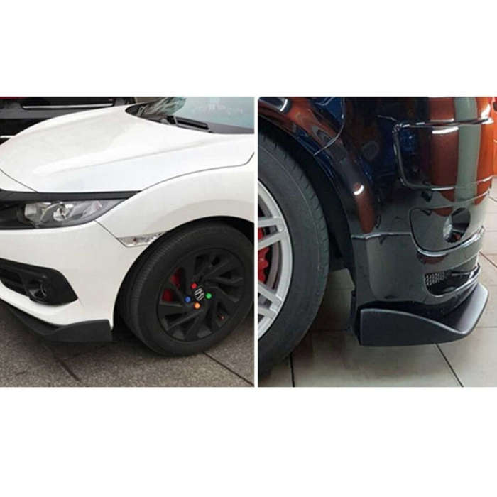 2 PCS Universal Fit Car Front Bumper Spoiler Lip Splitter Diffuser SUV ABS Front Shovel, Length: ...
