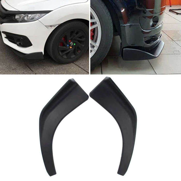 2 PCS Universal Fit Car Front Bumper Spoiler Lip Splitter Diffuser SUV ABS Front Shovel, Length: ...