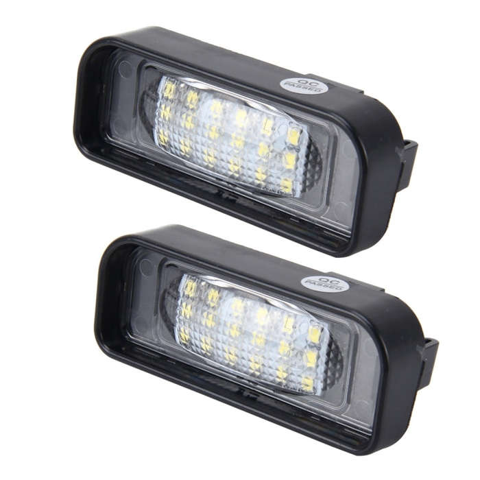 2 PCS License Plate Light with 18  SMD-3528 Lamps with Canbus for Mercedes-Benz W220,2W 120LM,600...