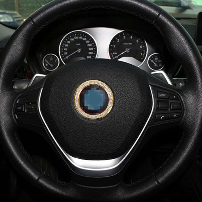 Car Aluminum Steering Wheel Decoration Ring with Diamonds For BMW, For BMW with Diamonds