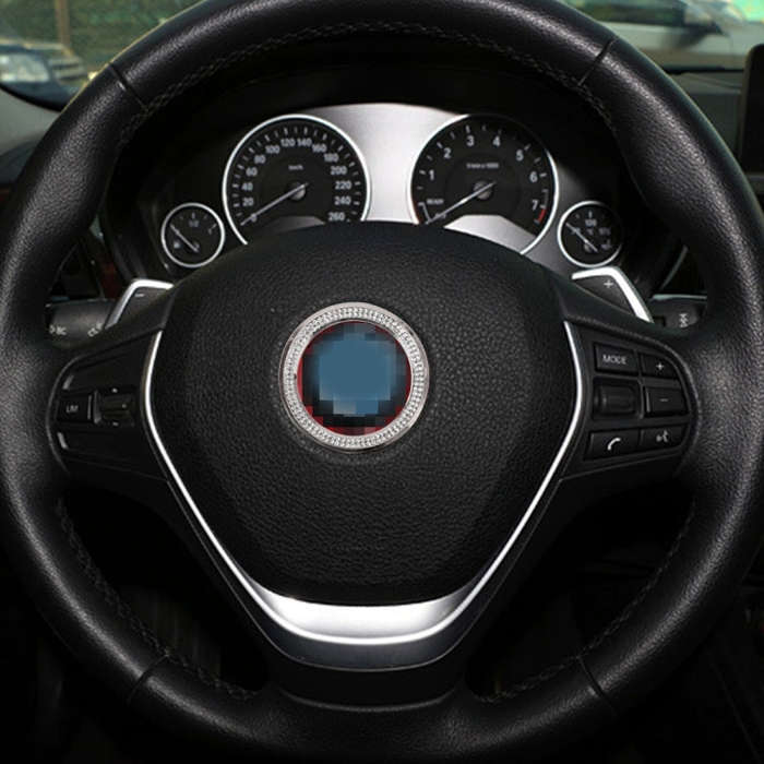 Car Aluminum Steering Wheel Decoration Ring with Diamonds For BMW, For BMW with Diamonds