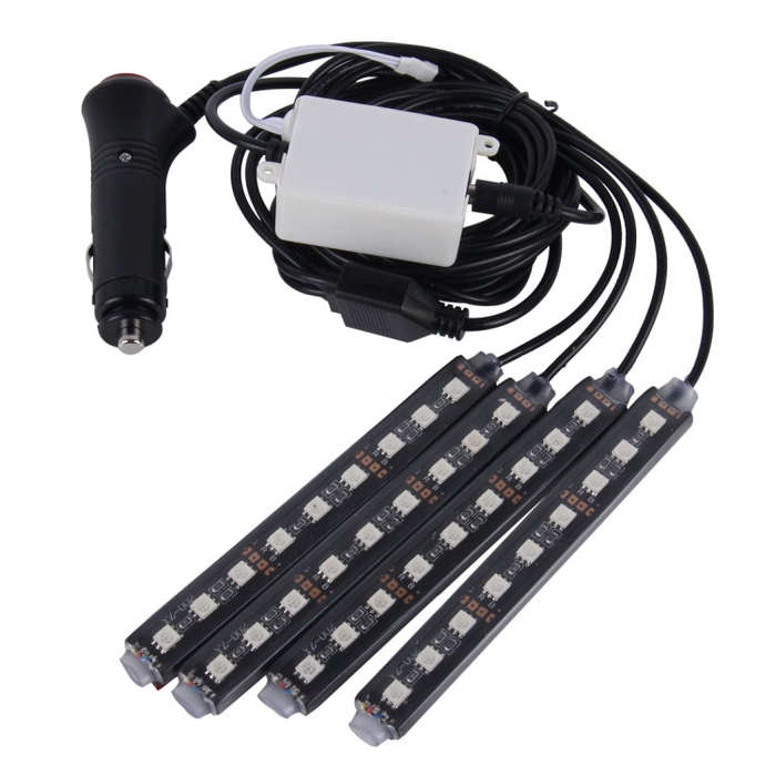 4 in 1 4.5W 36 SMD-5050-LEDs RGB Car Interior Floor Decoration Atmosphere Colorful Neon Light Lam...