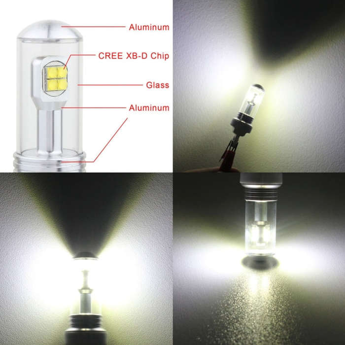 2 PCS 7440 40W 800 LM 6000K Car Turn Light Backup Light Brake Light with 8 CREE Lamps, DC 12V, 7440