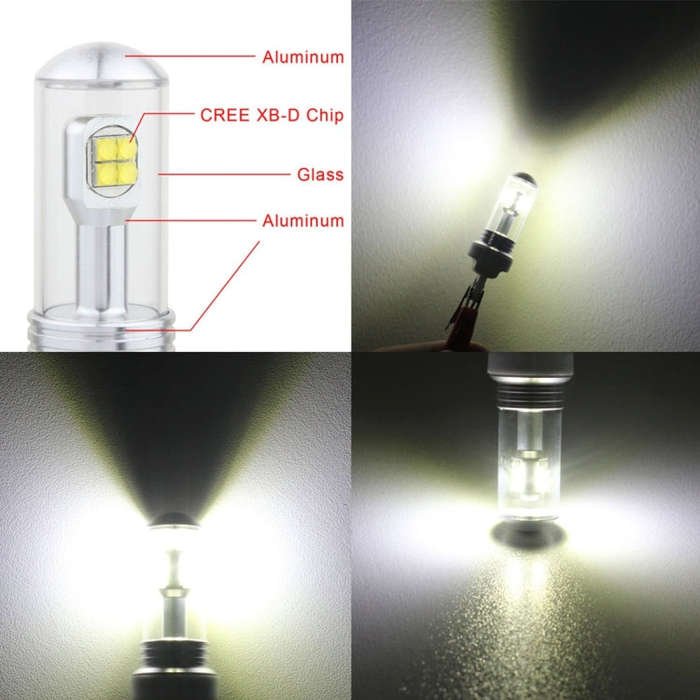 2 PCS  H4 40W 800 LM 6000K 8 CREE LEDs Car Fog Lights, DC 12V, H4