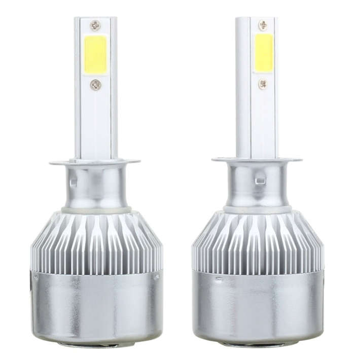 2 PCS  H1 18W 1800 LM 8000K IP68 Canbus Constant Current Car LED Headlight with 2 COB Lamps, DC 9...