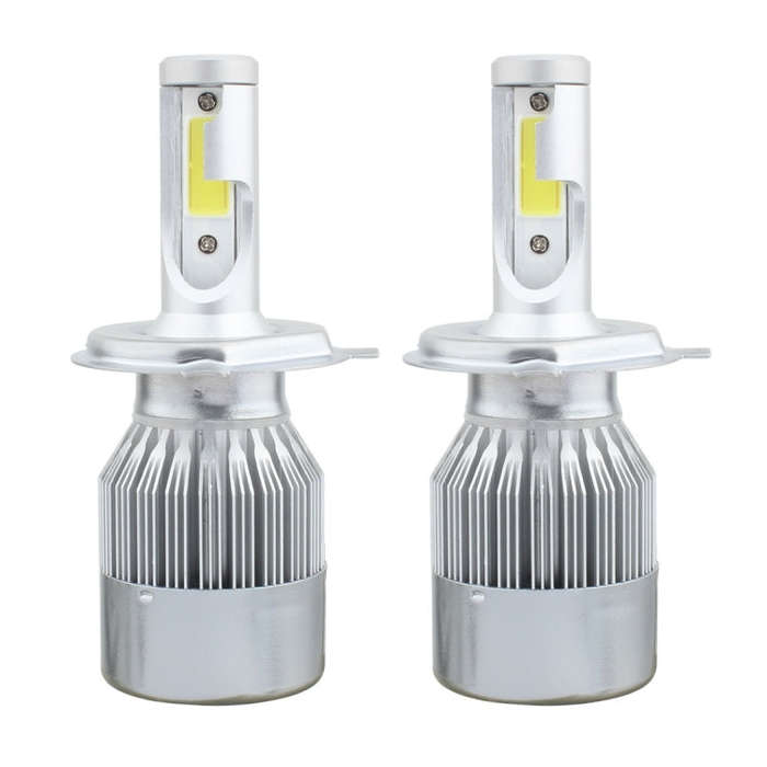 2 PCS  H4 18W 1800 LM 6000K IP68 Canbus Constant Current Car LED Headlight with 2 COB Lamps, DC 9...