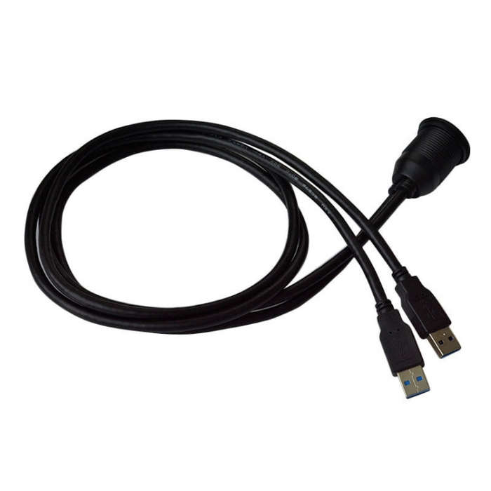 1m Flush Mount USB 3.0 Dock Car Ship Motorcycle Dashboard Panel Male to Female Data Waterproof Ex...