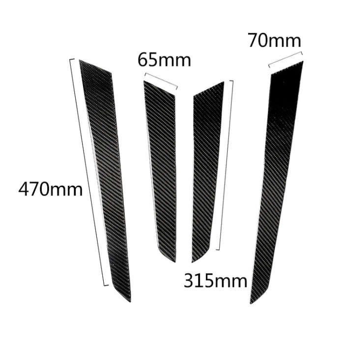 4 PCS Car Carbon Fiber Inner Door Panel Decorative Sticker for Mercedes-Benz W204 2007-2013, Inne...