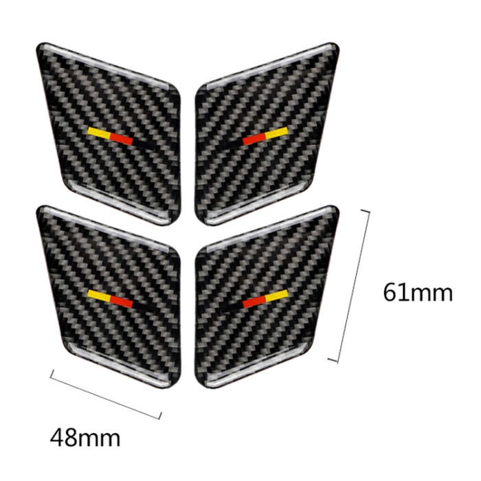 4 PCS Car German Flag Carbon Fiber Door Inner Handle Wrist Panel Decorative Sticker for Mercedes-...