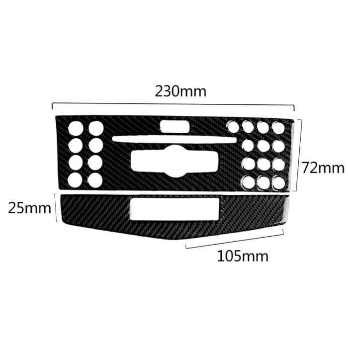 Car Carbon Fiber Center Console Panel Decorative Sticker for Mercedes-Benz W204 C Class 2007-2010...