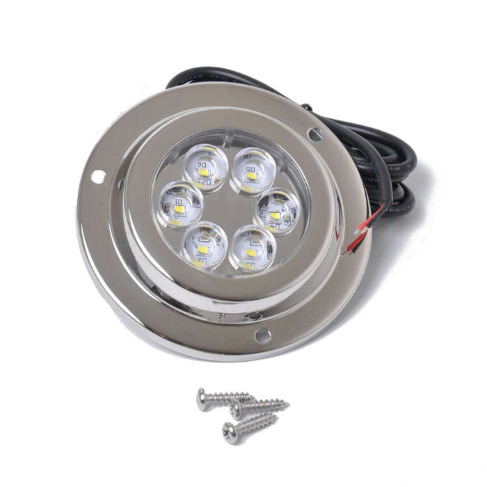 DC 10-30V 12W IP68 316 Stainless 6 LEDs Blue Light Underwater Light Boat High Power Bright for Ma...