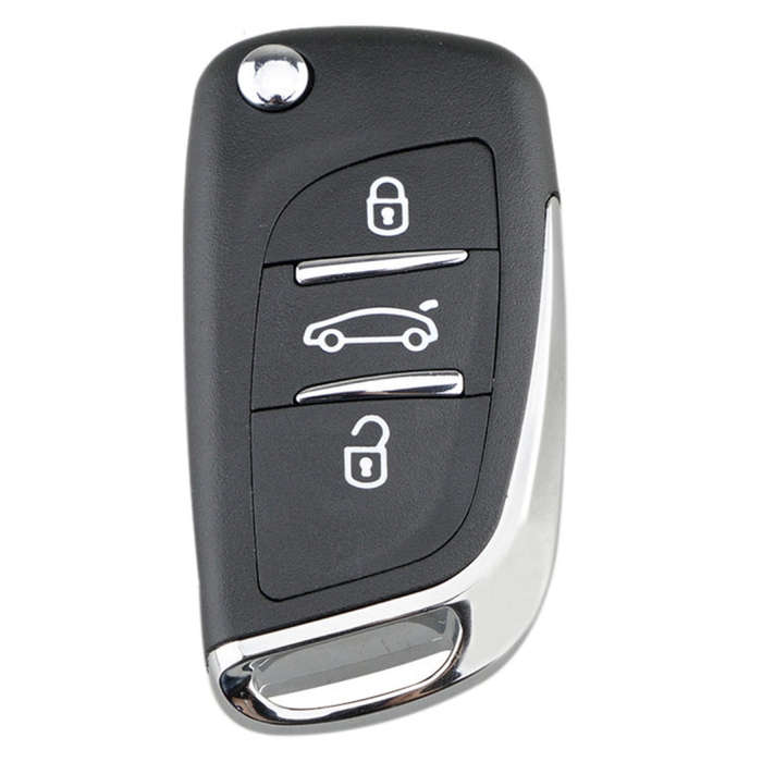 For PEUGEOT Car Keys Replacement 3 Buttons Car Key Case with Grooved and Holder, 3 Buttons with G...