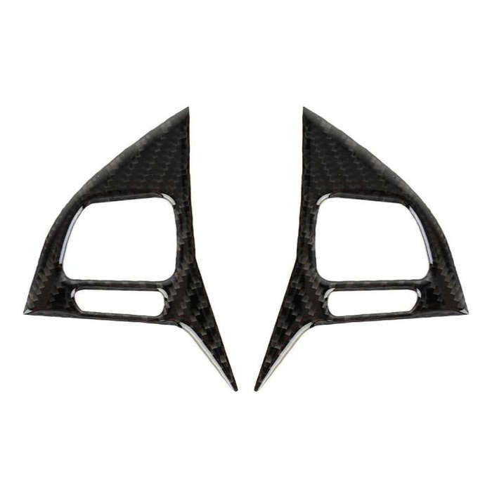 2 PCS Car Carbon Fiber Steering Wheel Button Decorative Sticker for Volkswagen Touareg, Steering ...