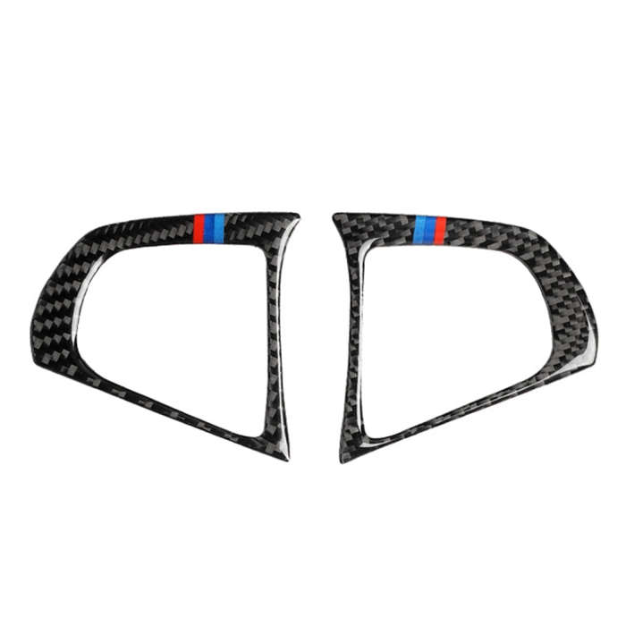 Car Tricolor Carbon Fiber Steering Wheel Button Configuration B Decorative Sticker for BMW 5 Seri...