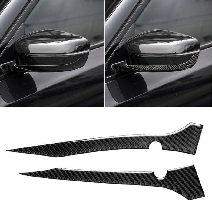 2 PCS Car Carbon Fiber Rearview Mirror Bumper Strip Decorative Sticker for BMW G30 (2018-2019) / ...