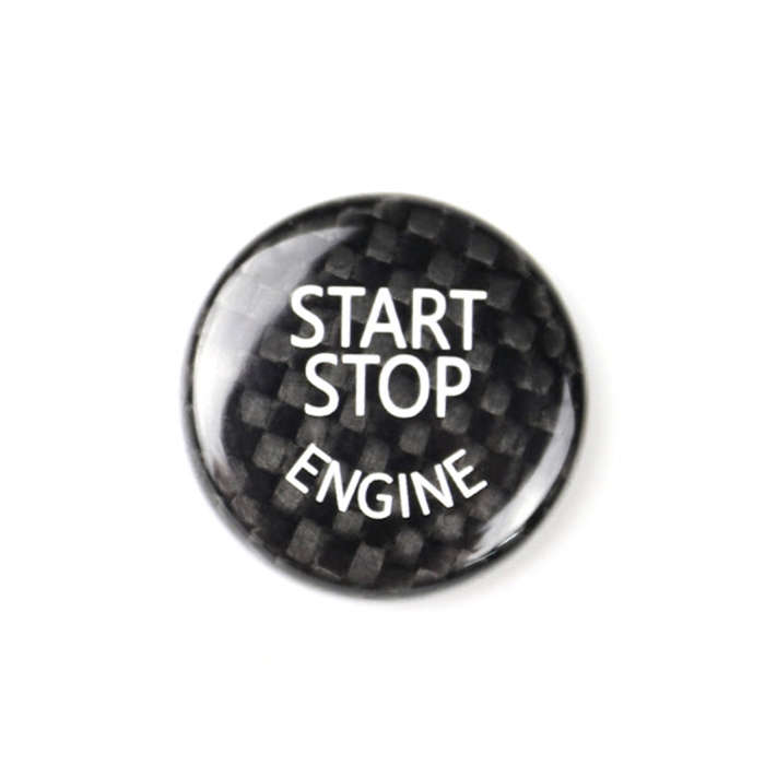 Car Engine Start Key Push Button Cover Trim Carbon Fiber Sticker Decoration for BMW F / G Chassis...