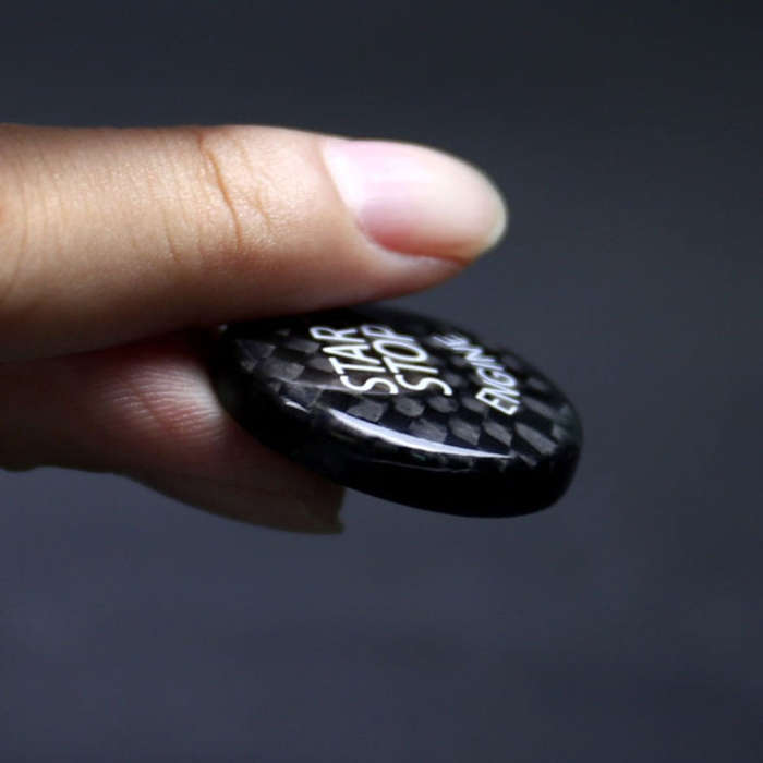 Car Engine Start Key Push Button Cover Trim Carbon Fiber Sticker Decoration for BMW F / G Chassis...
