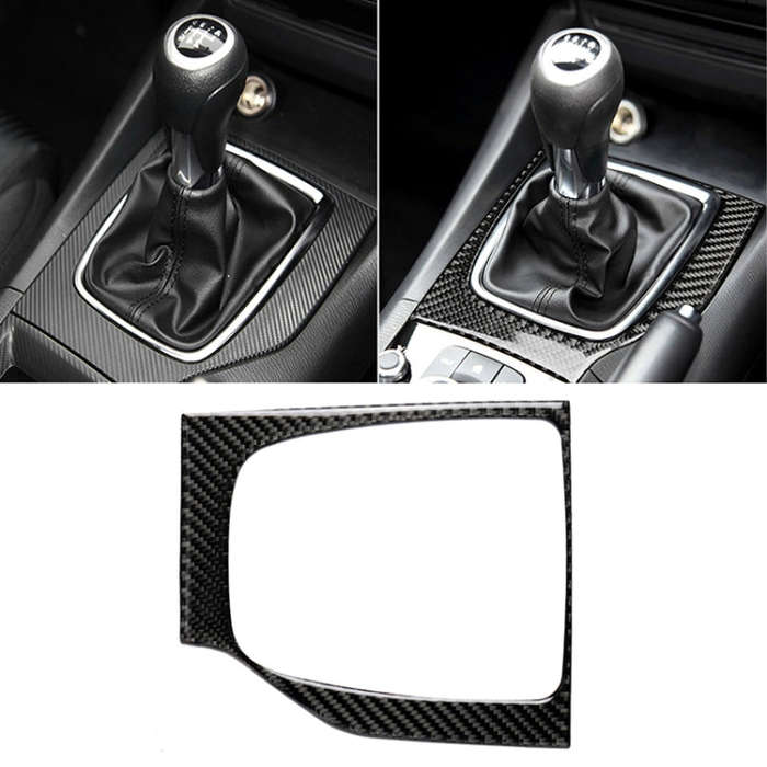 Car Carbon Fiber Right Drive Manual Gear Frame C Decorative Sticker for Mazda Axela 2017-2018, Ri...
