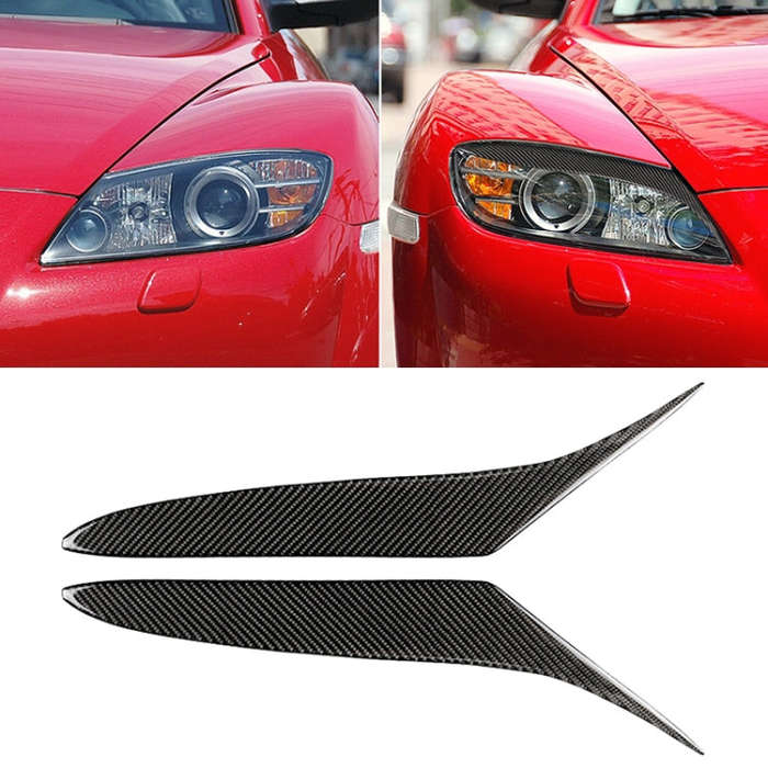 Car Carbon Fiber Light Eyebrow for Mazda RX-8 Coupe 2004-2008, For Mazda RX-8