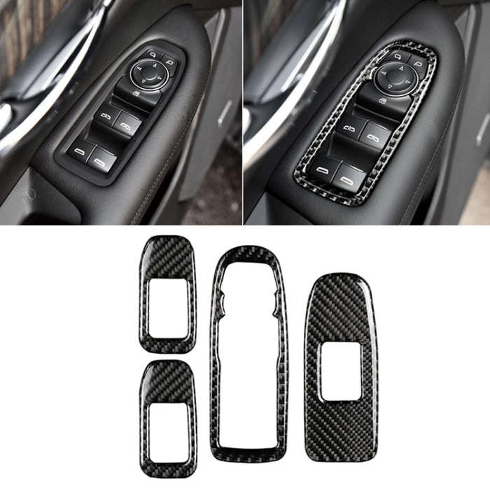 Car Carbon Fiber Door Window Lift Panel Decorative Sticker for Cadillac XT5 2016-2017, Door Windo...