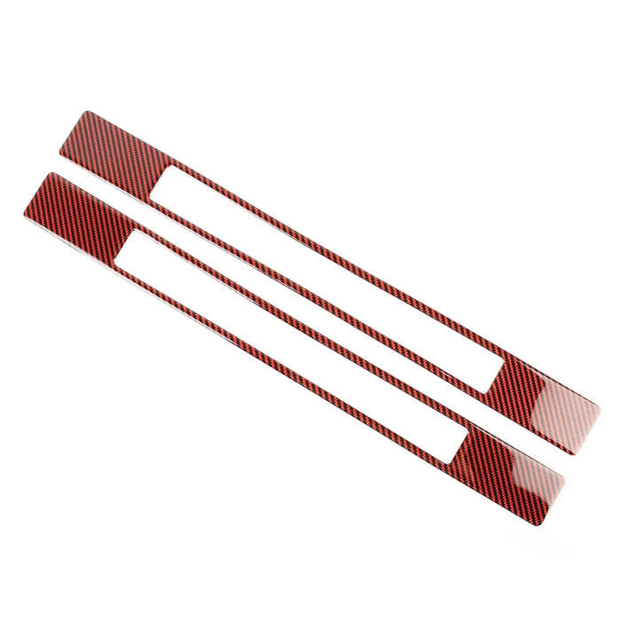 2 in 1 Car Carbon Fiber Welcome Pedal Outer Frame Decorative Sticker for Ford Mustang 2015-2020, ...
