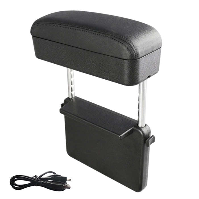 Universal Car Wireless Qi Standard Charger PU Leather Wrapped Armrest Box Cushion Car Armrest Box...